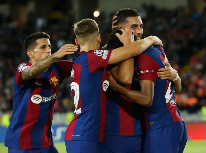 שחקני ברצלונה חוגגים