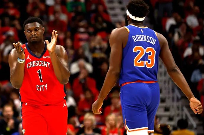 זאיון וויליאמסון, ניו אורלינס פליקנס, מול מיטשל רובינסון, ניו יורק ניקס