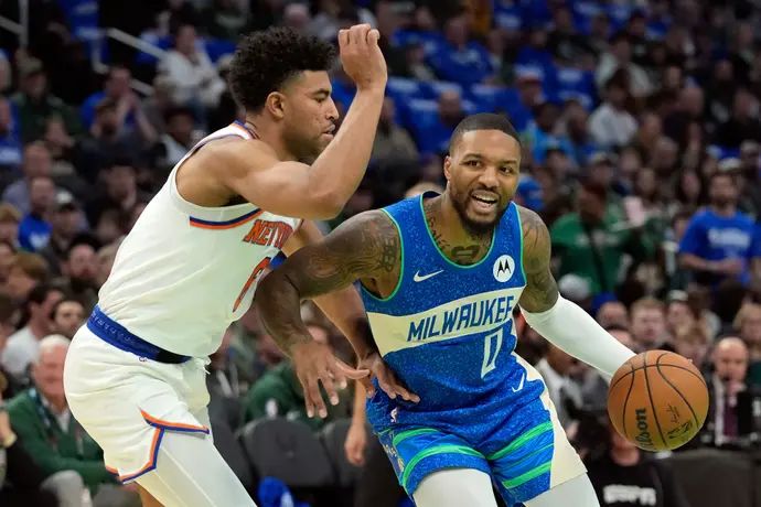 דמיאן לילארד, מילווקי באקס, מול קוונטין גריימס, ניו יורק ניקס