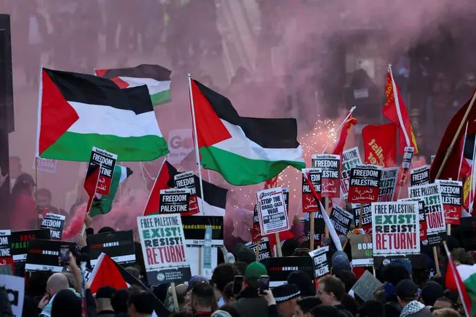 הפגנת תמיכה בפלסטין בלונדון
