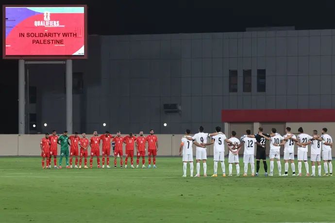 דקת דומיה במשחק של נבחרת פלסטין מול נבחרת לבנון