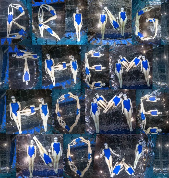 נבחרת השחייה האומנותית במחווה למען שחרור החטופים והחטופות