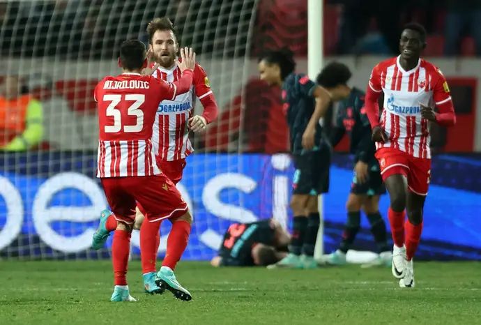 אלכסנדר קטאי שחקן הכוכב האדום בלגרד חוגג שער