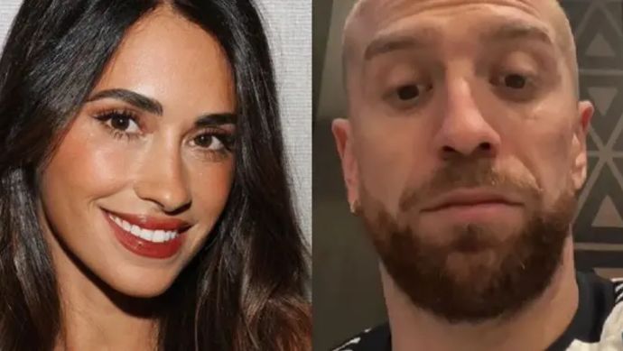 פאפו גומס לצד אנטונלה רוקוזו, בת זוגו של ליאונל מסי