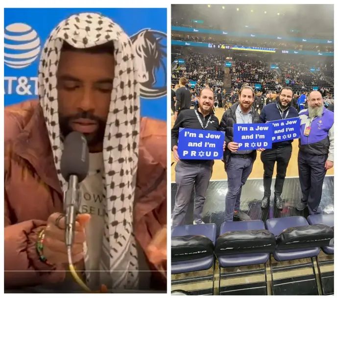 קיירי אירווינג לצד אוהדים יהודים של יוטה ג'אז