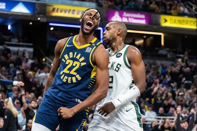 אייזאה ג'קסון, אינדיאנה פייסרס, חוגג מול כריס מידלטון, מילווקי באקס