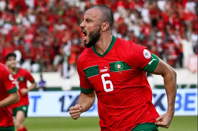 רומן סייס שחקן נבחרת מרוקו חוגג שער