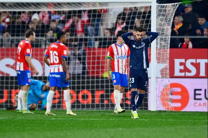 בראיס מנדס שחקן ג'ירונה מול ריאל סוסיאדד