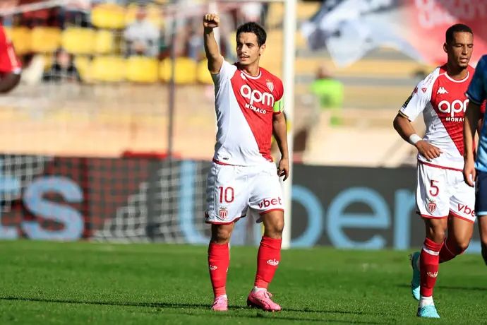 וויסאם בן ידר שחקן מונאקו חוגג שער