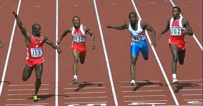 בן ג'ונסון, קלווין סמית, קרל לואיס, לינפורד כריסטי, גמר 100 מטר אולימפיאדת סיאול 1988