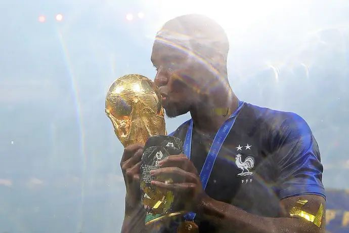 פול פוגבה אחרי הזכייה של נבחרת צרפת במונדיאל 2018
