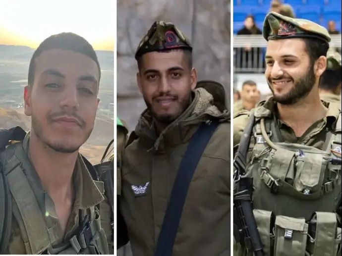 ינון יצחק, אפיק טרי ודולב מלכה, שנפלו בעזה ב-1 במרץ 2024