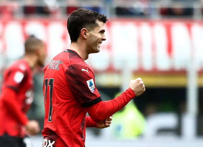 כריסטיאן פוליסיץ' שחקן מילאן חוגג שער