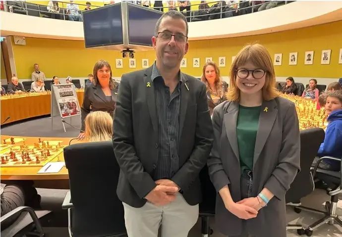 חברת הפרלמנט ונשיאת האירוע מרלן שונברגר יחד עם ליאור איזנברג