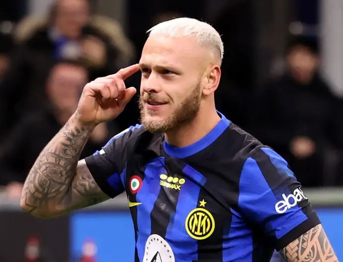 פדריקו דימרקו שחקן אינטר חוגג שער