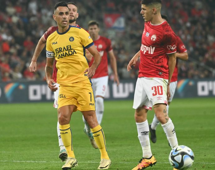 אור דדיה שחקן הפועל באר שבע מול ערן זהבי שחקן מכבי תל אביב