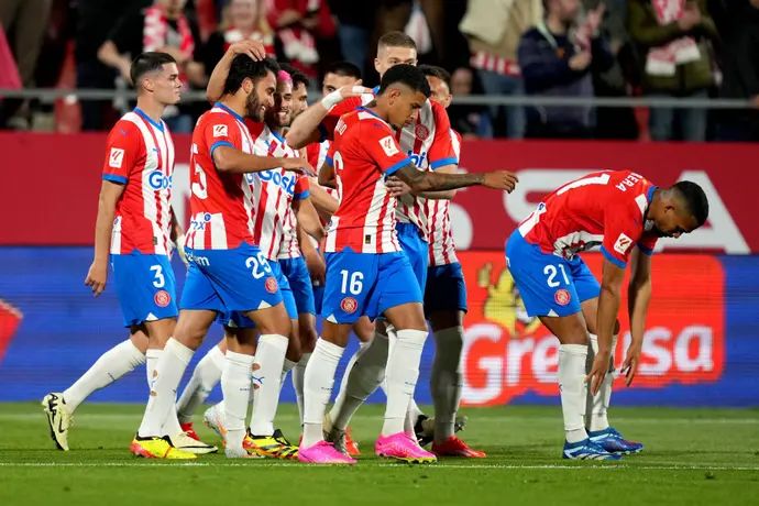 שחקני ג'ירונה חוגגים