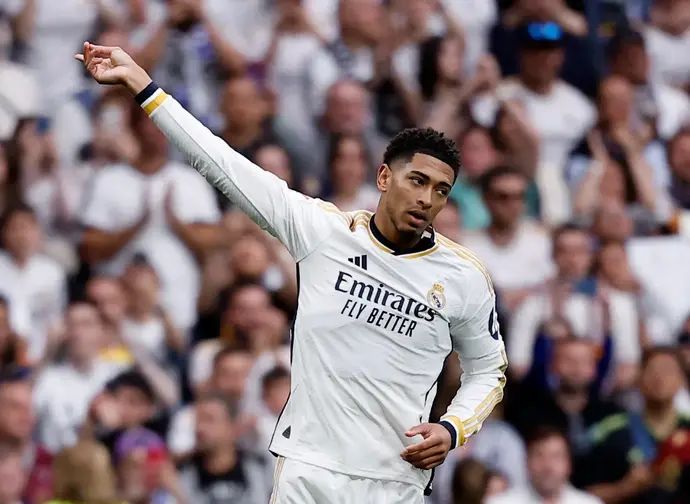 ג'וד בלינגהאם שחקן ריאל מדריד חוגג שער