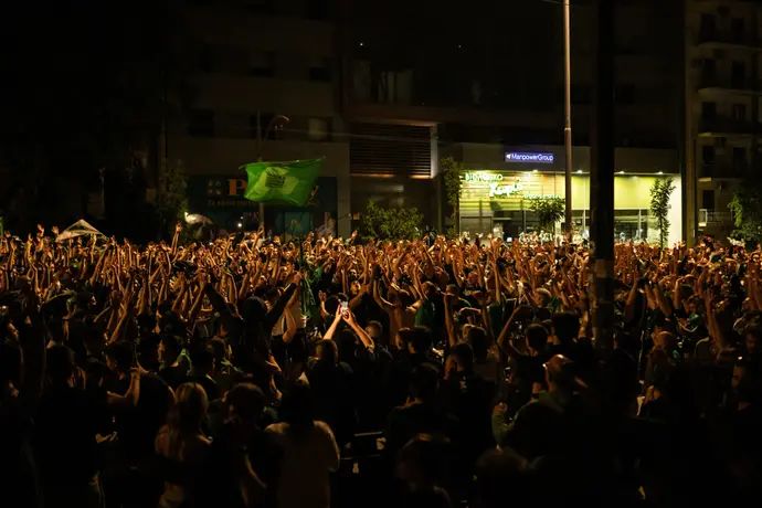 אוהדי פנאתינייקוס חוגגים זכייה ביורוליג