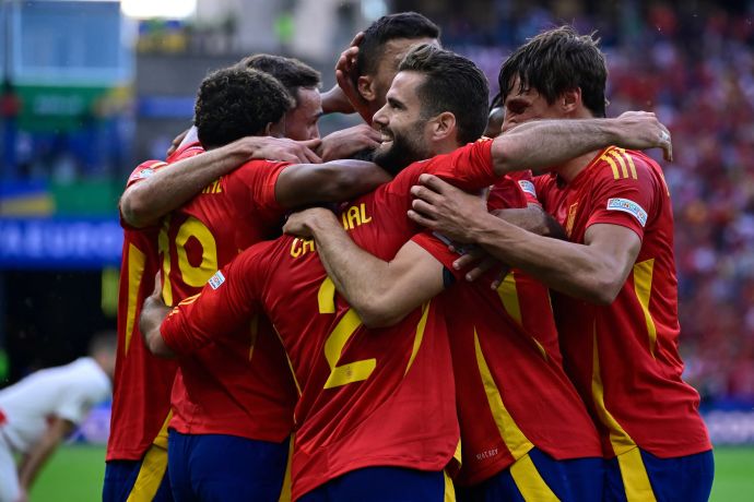 שחקני נבחרת ספרד חוגגים