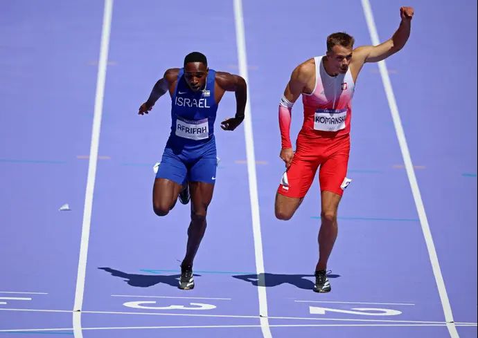 בלסינג אפריפה אצן ישראלי בריצת 200 מטר, פריז 2024
