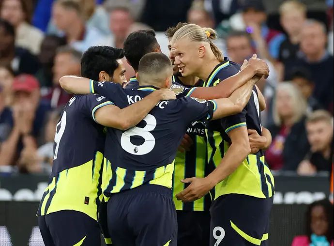 ארלינג הולאנד, חלוץ מנצ'סטר סיטי, חוגג עם חבריו