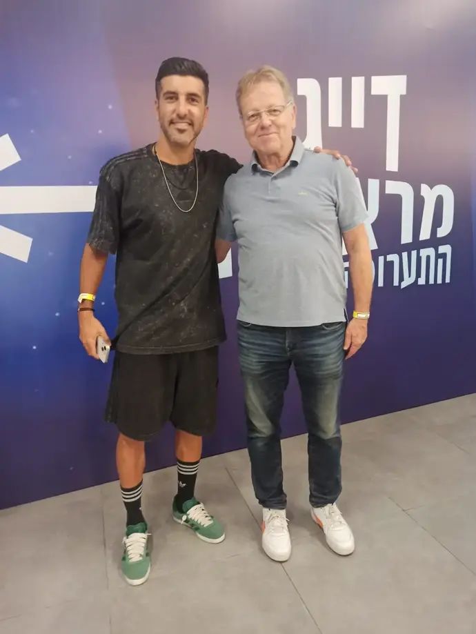 אבי ריקן עם סוכנו מאיר ריפמן