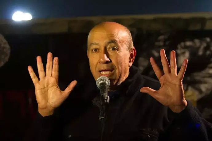 זוהיר בהלול - בהתכנסות מחוץ לאיצטדיון טדי, לקראת המשחק של בית"ר ירושלים נגד סכנין