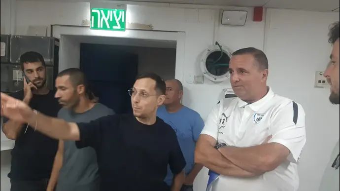 רן בן שמעון לצד ניב גולדשטיין מנכ"ל ההתאחדות במרחב המוגן