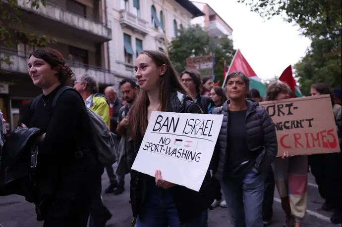 הפגנה פרו-פלסטינית באודינה