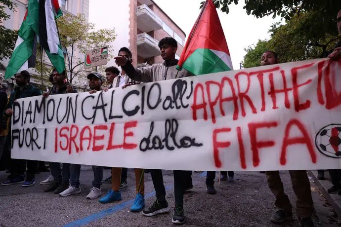 הפגנה פרו-פלסטינית באודינה