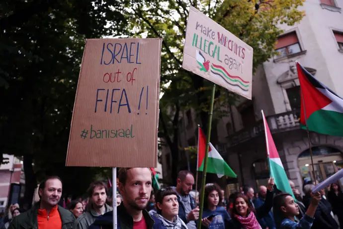 הפגנה פרו-פלסטינית באודינה