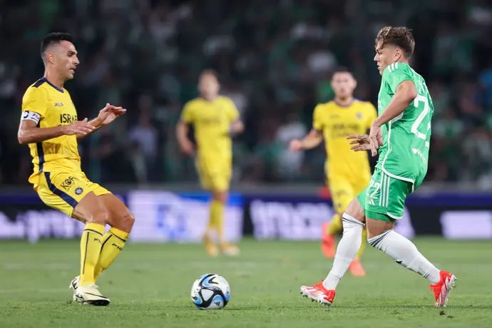 עילי פיינגולד מכבי חיפה לצד ערן זהבי מכבי תל אביב