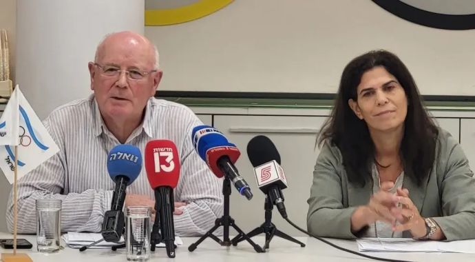 גילי לוסטיג עם יעל ארד מסע"ת הוועד האולימפי