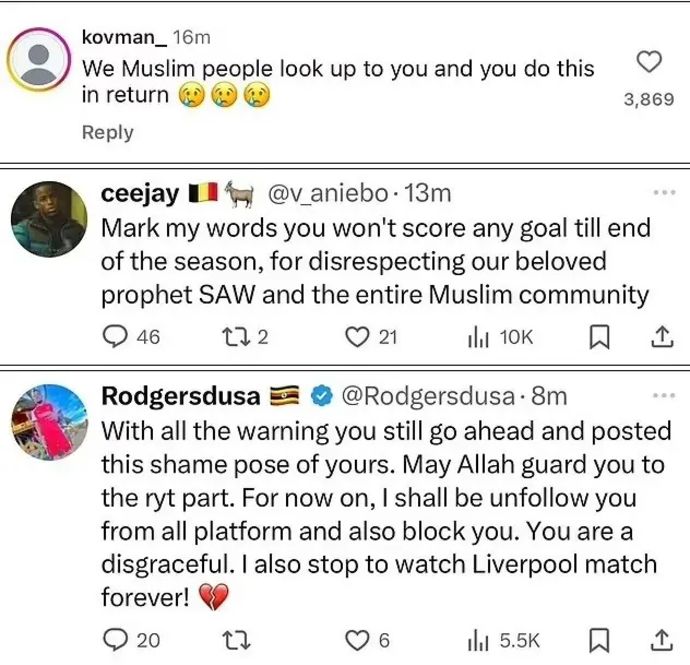 תגובות נזעמות לפוסט של מוחמד סלאח