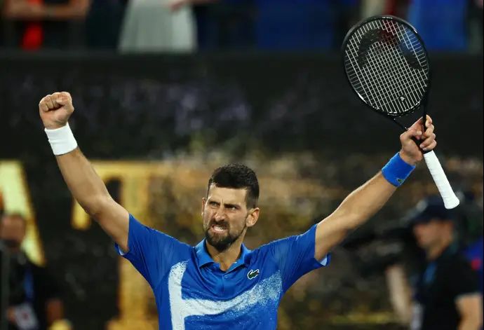 הטניסאי הסרבי נובאק ג'וקוביץ' ברבע גמר אליפות אוסטרליה 2025