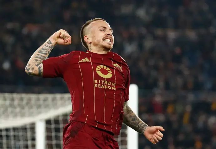 אנחליניו שחקן רומא חוגג שער