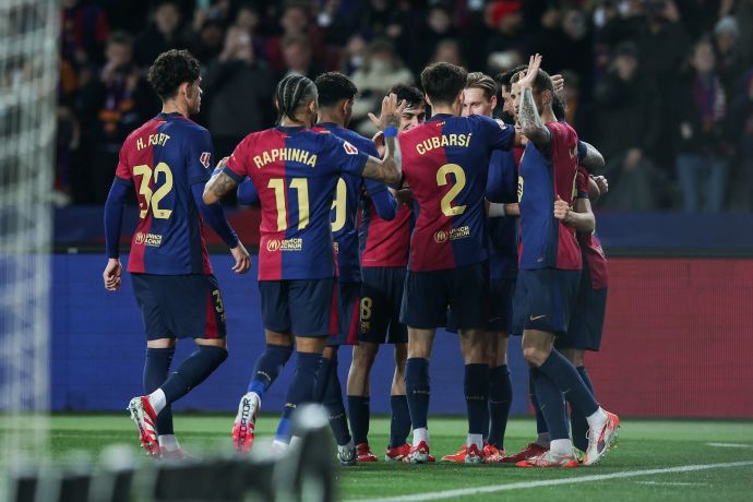 שחקני ברצלונה חוגגים