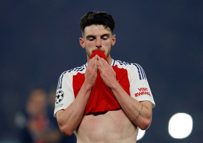 דקלן רייס שחקן ארסנל מאוכזב