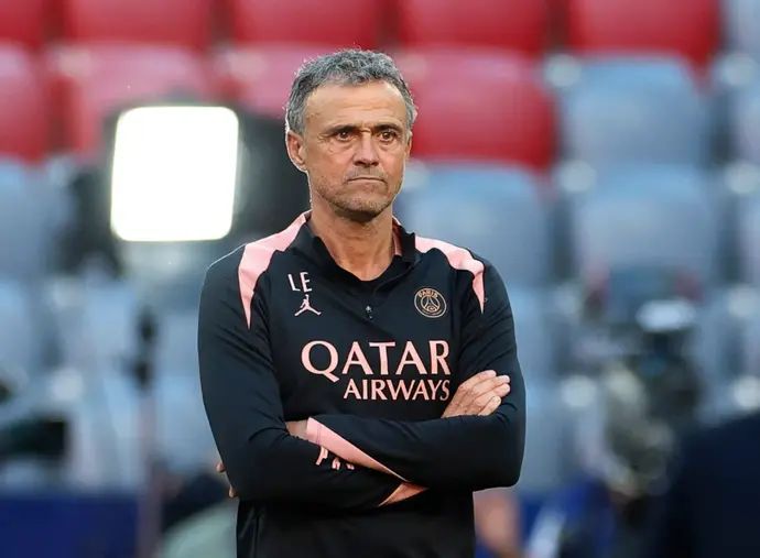 לואיס אנריקה, מאמן פריז סן ז'רמן באימון המסכם לפני גמר ליגת האלופות במינכן