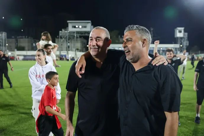 חיים סילבס מאמן מ.ס. אשדוד עם ג'קי בן זקן
