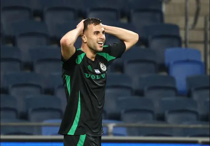 דין דוד שחקן מכבי חיפה לאחר שער שנפסל