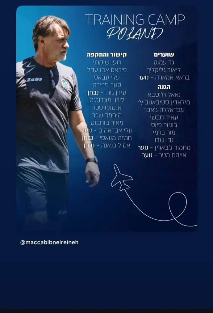 הסגל של בני ריינה למחנה האימונים