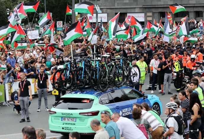 מפגינים פרו פלסטינים בבילבאו, וואלטה אספניה