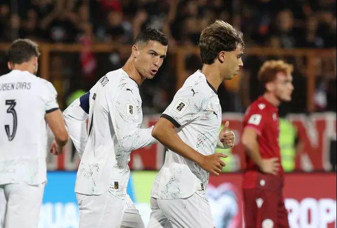 כריסטיאנו רונאלדו, ז'ואאו פליקס, שחקני נבחרת פורטוגל