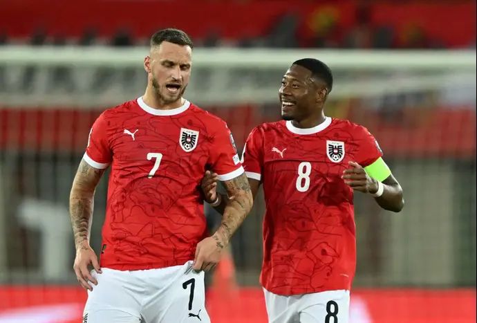 דייויד אלאבה, מרקו ארנאוטוביץ', שחקני נבחרת אוסטריה