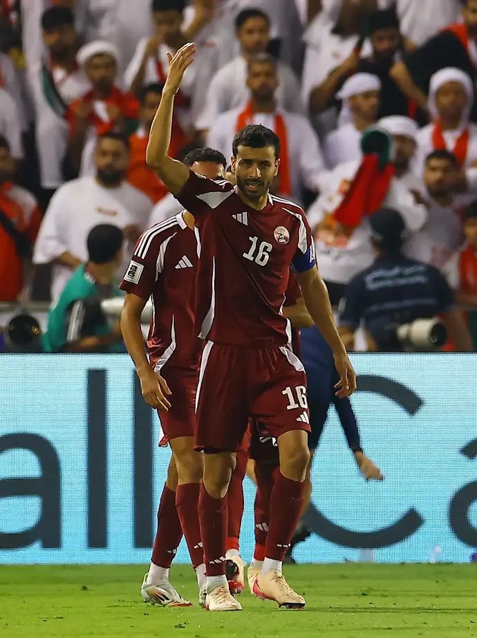 בועלם חוחי שחקן נבחרת קטאר חוגג שער