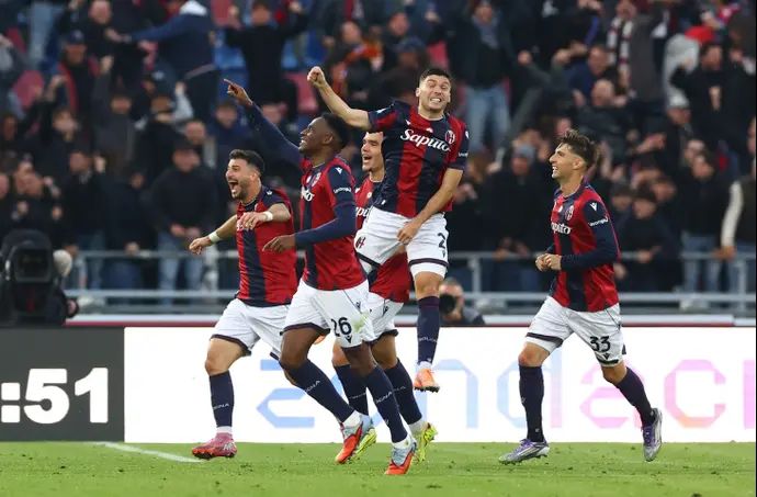 שחקני בולוניה חוגגים