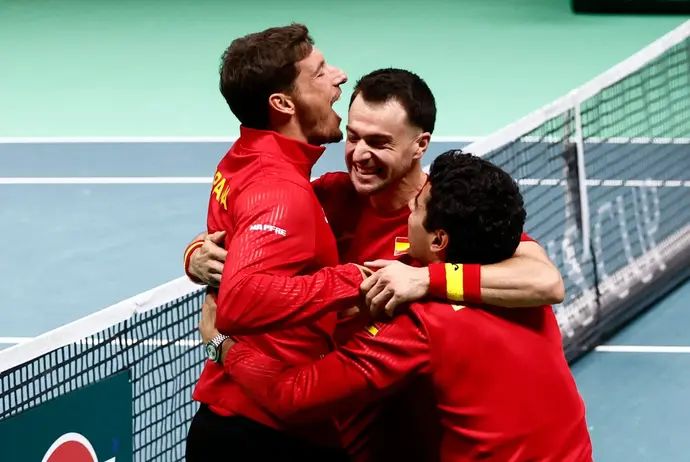 נבחרת הדייויס של ספרד חוגגת