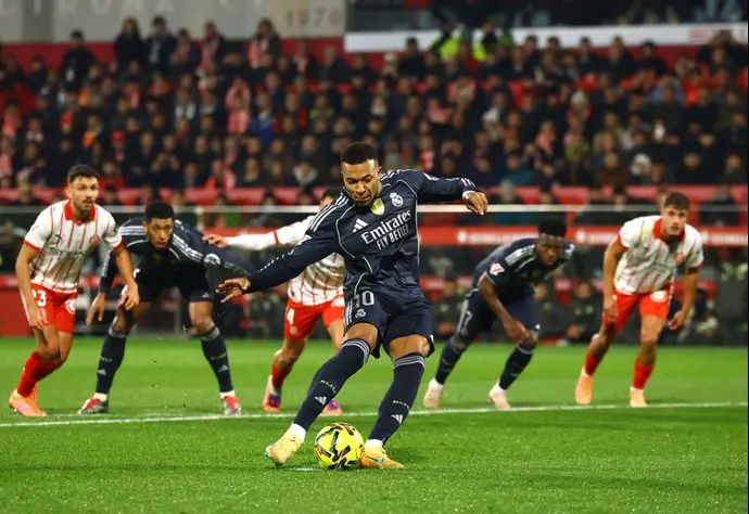 קיליאן אמבפה, שחקן ריאל מדריד, כובש פנדל